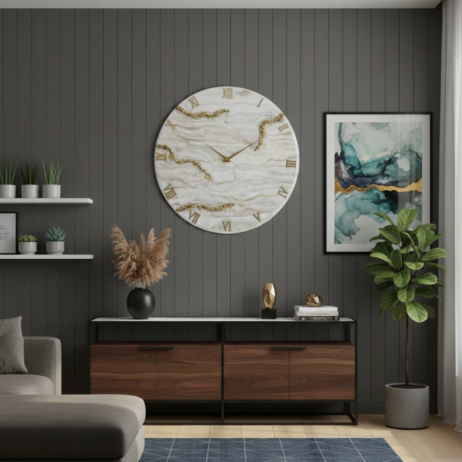 Creamy Desert Silent Wall Clock 27 Inches